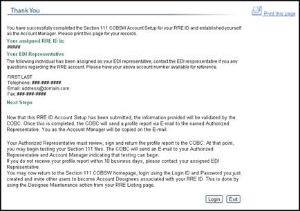 Thank You Page, Account Setup