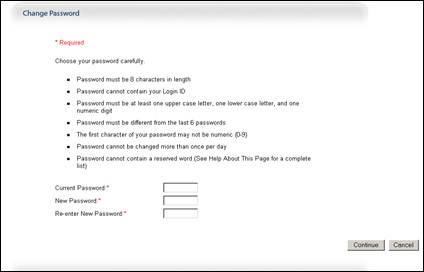 Change Password Page