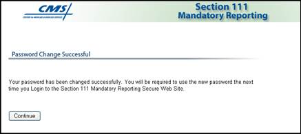 Password Change Successful Page