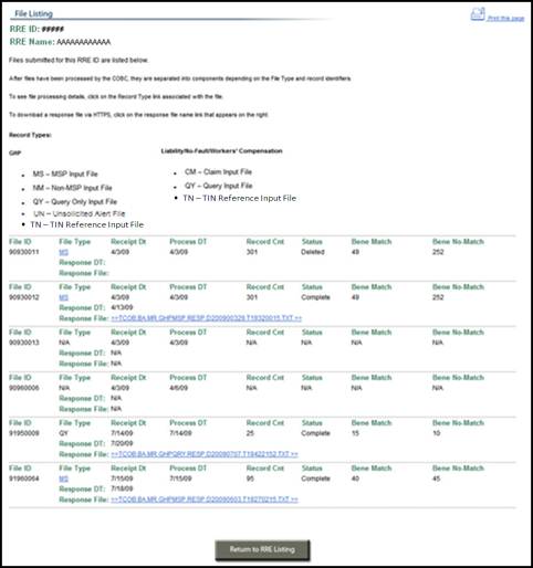File Listing Page