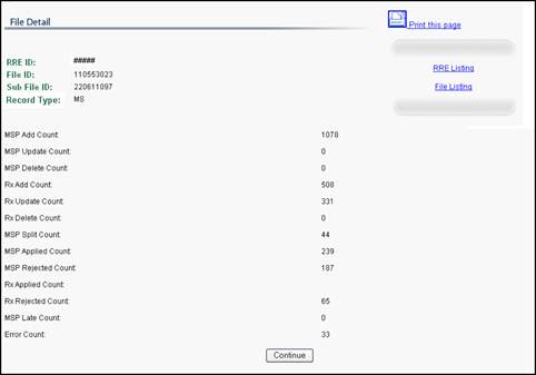 MSP File Detail Page