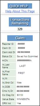Claim Summary Bar