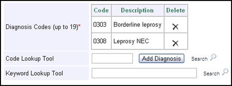 Injury Information Page, Diagonsis Codes Added