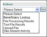 Actions Dropdown Box