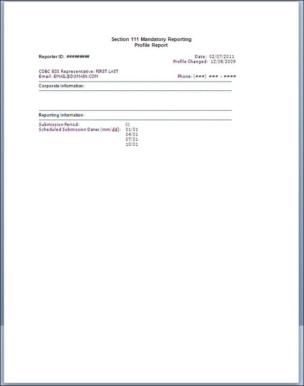 Profile Report, page 2
