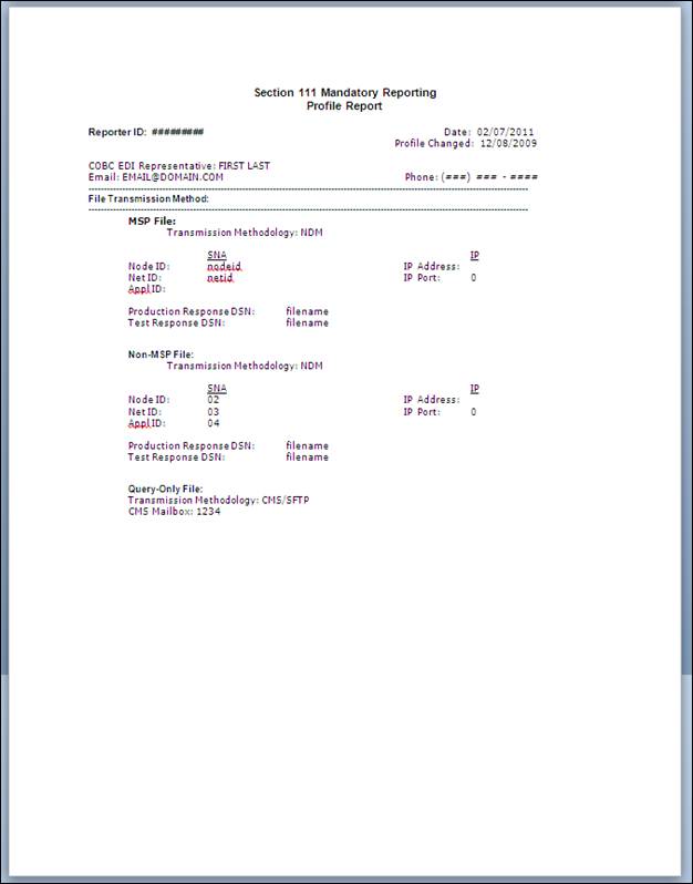 Profile Report, page 3